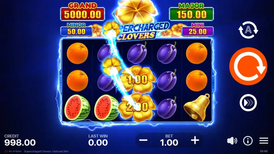 Sticky Bonus and Collect symbols filling the grid during the Hold and Win bonus round